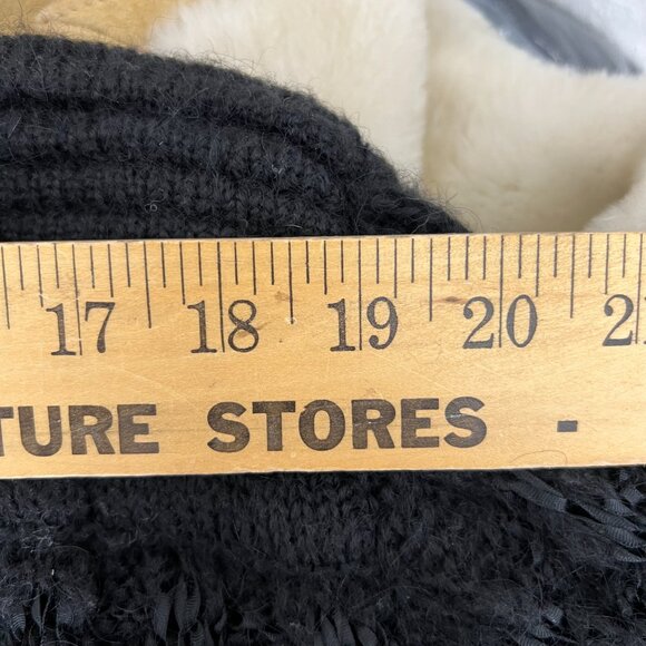 Vintage 80's Career Franklin Mohair Blend Balloon‎ Sleeve S/M Black Knit Detail - Picture 6 of 12